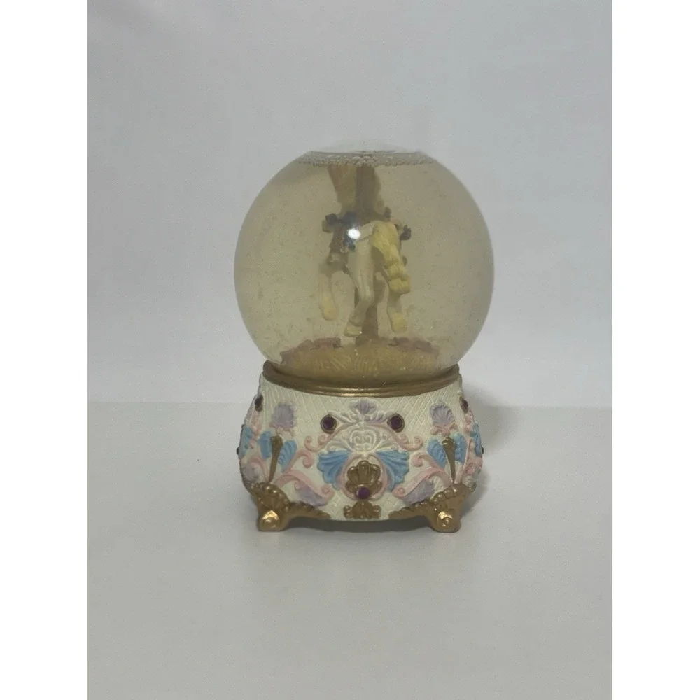 Vintage Musical Snow Globe Featuring A Horse On A Carousel
